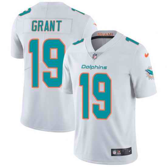 Nike Dolphins #19 Jakeem Grant White Men Stitched NFL Vapor Untouchable Limited Jersey
